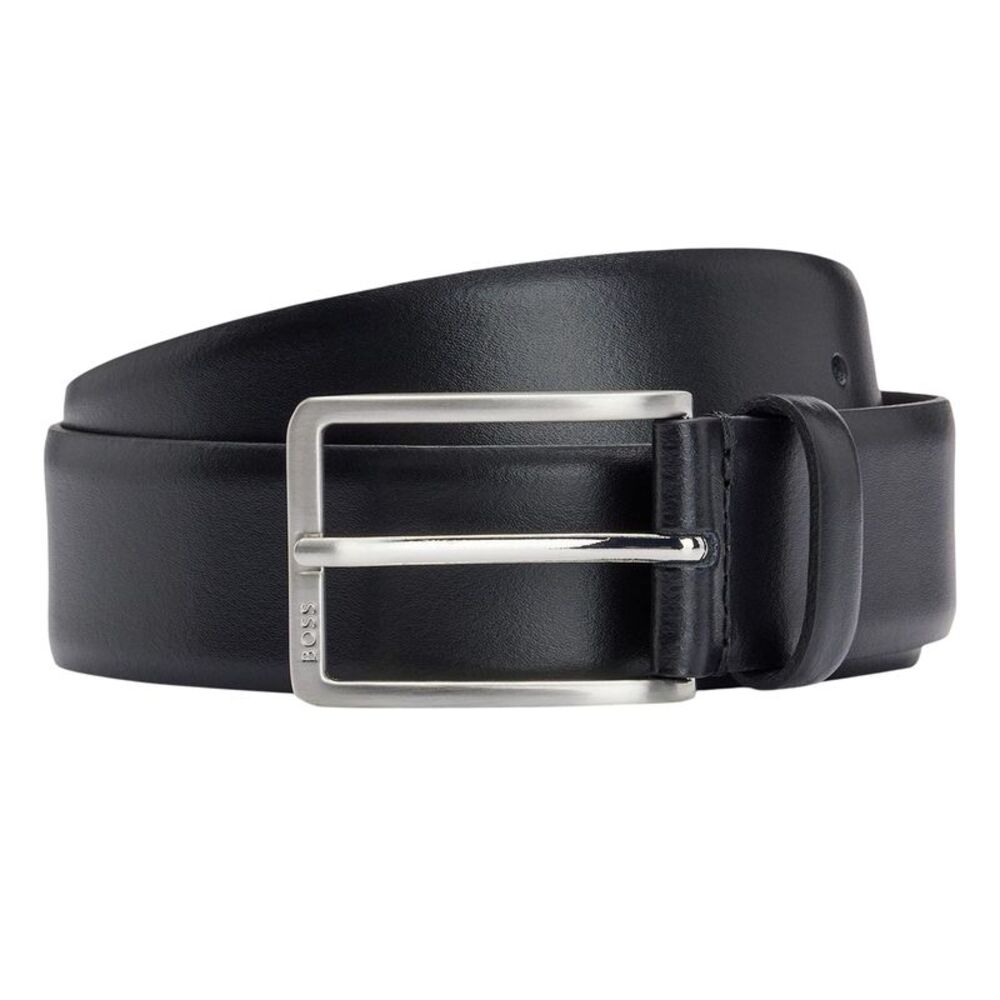 Boss Logo Leather Belt / Black
